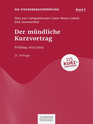 cover image of Der mündliche Kurzvortrag